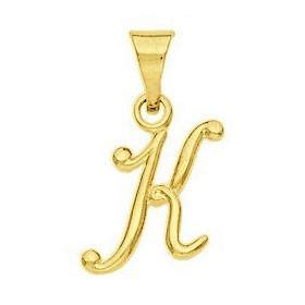Pendentif lettre K plaqué or.