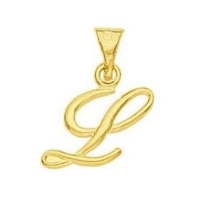 Pendentif lettre L plaqué or.