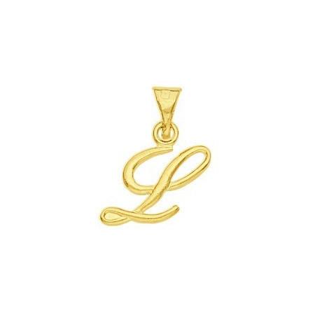 Pendentif lettre L plaqué or.