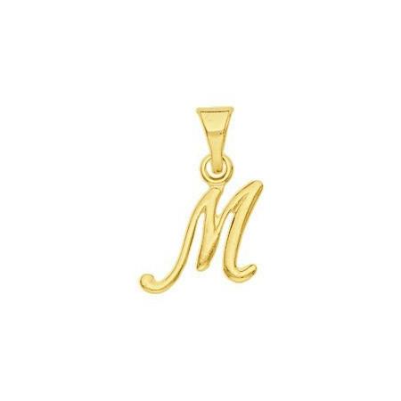 Pendentif lettre M plaqué or.