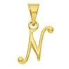 Pendentif lettre N plaqué or.