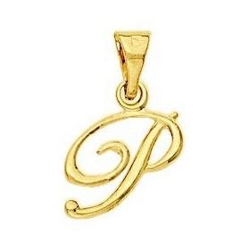 Pendentif lettre P plaqué or.