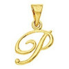Pendentif lettre P plaqué or.