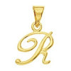 Pendentif lettre R plaqué or.