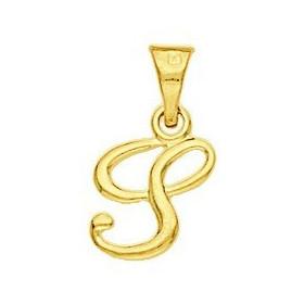 Pendentif lettre S plaqué or.