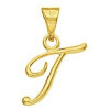 Pendentif lettre T plaqué or.