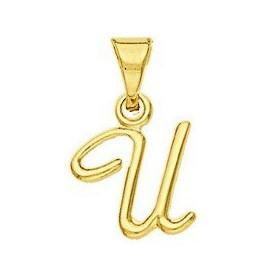 Pendentif lettre U plaqué or.
