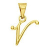 Pendentif lettre V plaqué or.