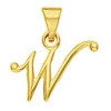Pendentif lettre W plaqué or.