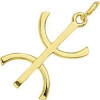 Pendentif croix kabyle plaqué or.