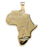 Pendentif carte d'Afrique plaqué or.