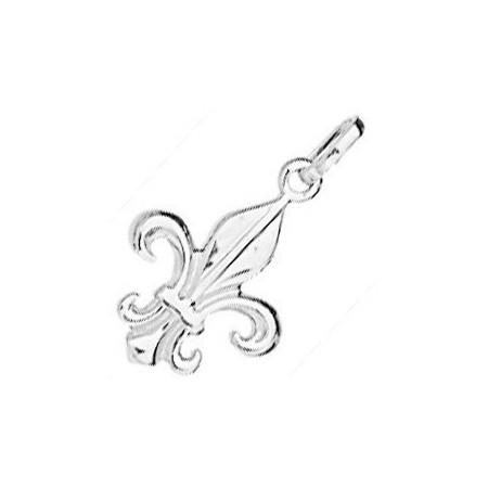 Pendentif fleur de lys en argent.