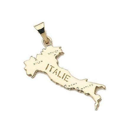 Pendentif plaqué or carte de l'Italie