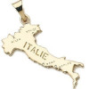 Pendentif plaqué or carte de l'Italie