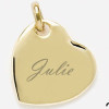 Pendentif coeur plaqué or avec gravure prénom.