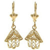 Boucles doreilles mains de fatma plaqué or.