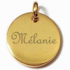 Pendentif gravure prénom plaqué or.