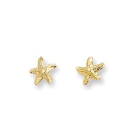 Clous d\'oreilles étoiles de mer plaqué or - Bijouterieonline.com