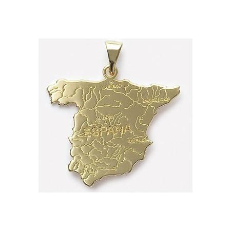 Pendentif plaqué or carte d'Espagne