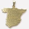 Pendentif plaqué or carte d'Espagne