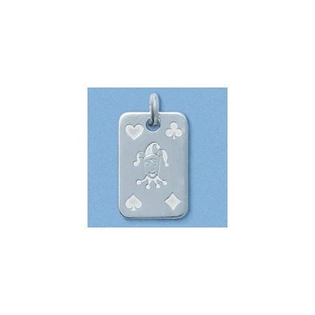 Pendentif en argent carte Jocker.