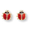 Clous doreilles coccinelle plaqué or et émail