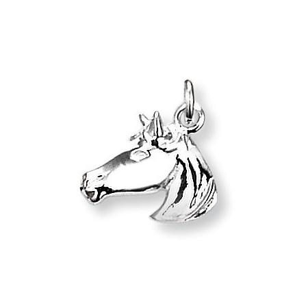 Pendentif tête de cheval en argent.