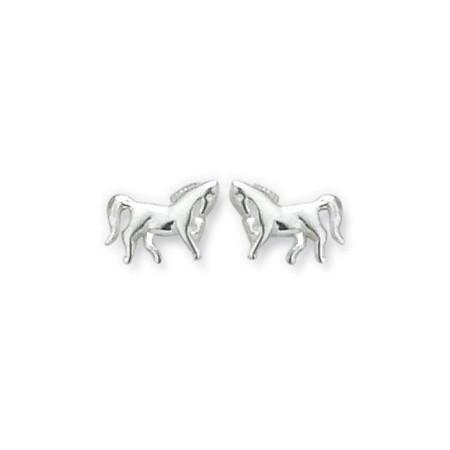 Clous d'oreilles chevaux en argent.