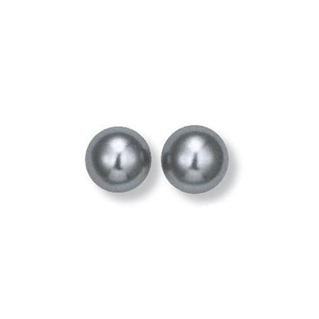 Boucles d\'oreilles plaqué or perles grises de majorque - Bijouterieonline.com