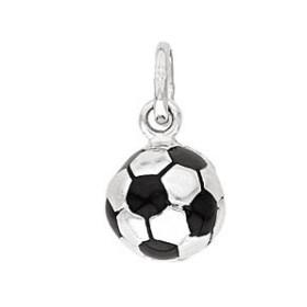 Pendentif ballon de foot en argent et émail.