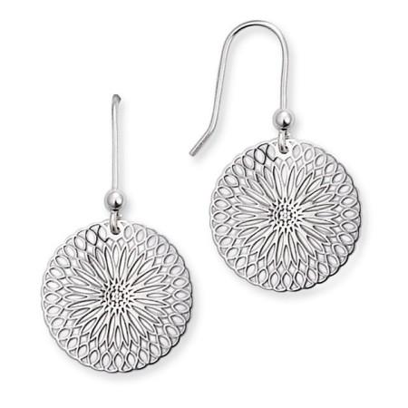 Boucles d\'oreilles rosaces en argent. - Bijouterieonline.com