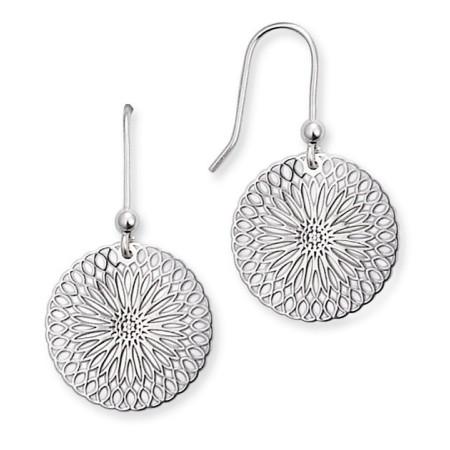 Boucles d'oreilles rosaces en argent.