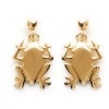 Boucles doreilles grenouilles plaqué or.
