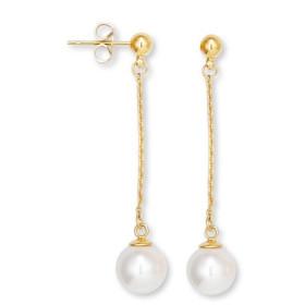 Boucles d'oreilles plaqué or et perles.