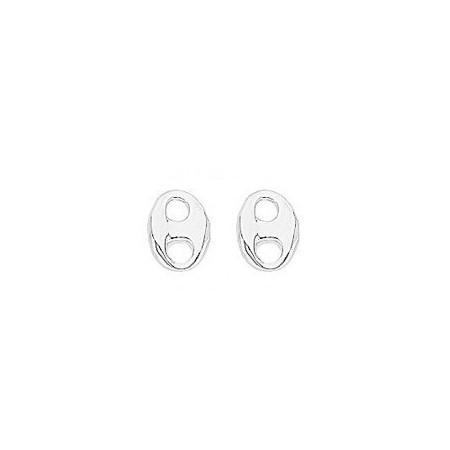 Clous d'oreilles grains de café en argent.