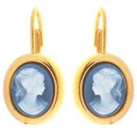Boucles d'oreilles plaqué or et camées