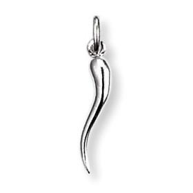 Pendentif corne porte bonheur en argent.