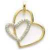 Pendentif coeurs plaqué or.