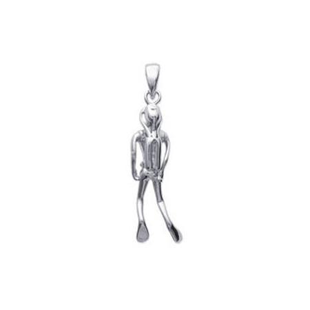Pendentif plongeur en argent.