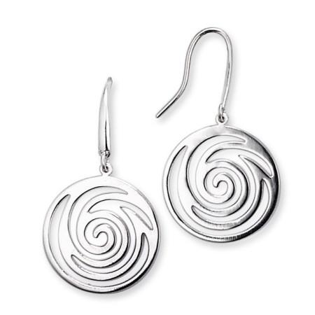 Boucles d\'oreilles tourbillons en argent. - Bijouterieonline.com