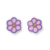 Clous d'oreilles fleurs en argent émaillé.