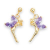 Boucles doreilles fées plaqué or et oxyde de zirconium.