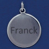 Pendentif en argent avec gravure prénom.