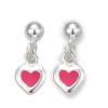 Clous d'oreilles coeurs en argent émaillé.