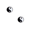 Clous d'oreilles ying yang en argent.