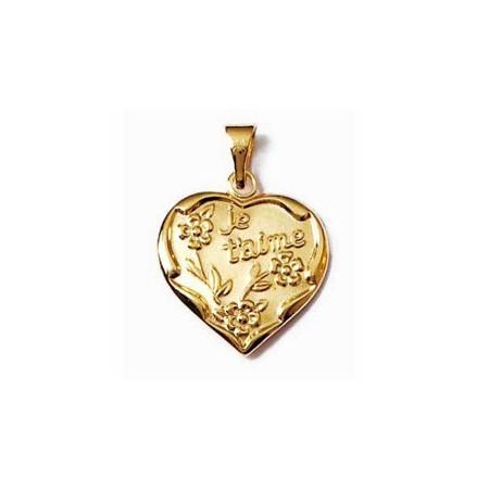 Pendentif je t'aime plaqué or.