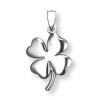 Pendentif trefle à quatre feuilles en argent.