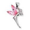 Pendentif fée en argent et oxyde de zirconium.