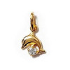 Pendentif plaqué or dauphin avec zirconium