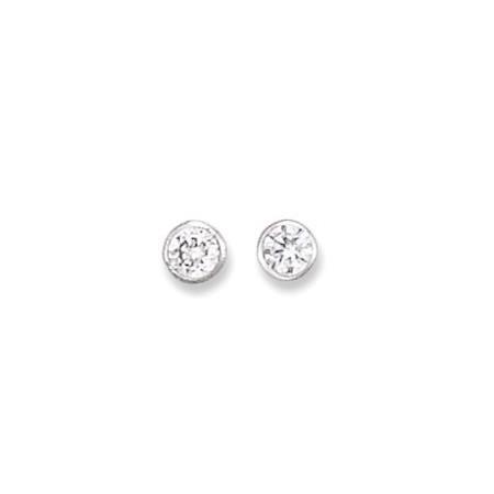 Clous d'oreilles en argent et oxyde de zirconium.